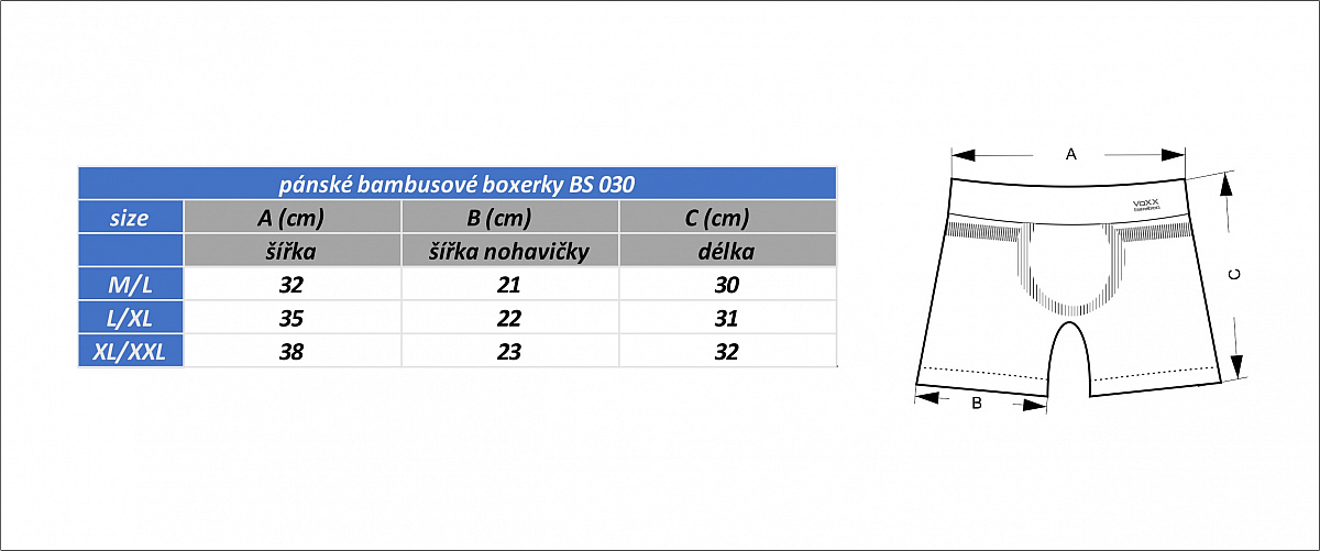 pánské bambusové funkční boxerky Voxx černá L/XL